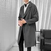 Men's Trench Coats Korean Thicken Warm Men's Long Autumn Winter Oversized Solid Color Casual Man Jackets Fashion 5XL Male Loose