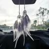 Interieurdecoraties Creatieve auto ornamenten achteruitkijk spiegel schattige droomvanger hangen dubbele kwastjes veer hanger accessoires