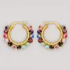 Hoop Earrings Go2Boho For Women Handmade Small Ear Ring Glaze Glass Beads Earring Stainless Steel Circle Vintage Jewellery