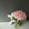 Faux Floral Greenery 5pcsbouquet hortangea jedwabny sztuczny kwiat piony 27 cm wysokiej jakości fałszywa roślina dla patry ślub dom hotel dekoracja j220906