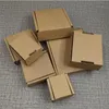 Gift Wrap 50pcs Thick carton box Kraft Paper Small Packaging Box Natural Brown Cardboard Jewelry Blank Corrugated 220913