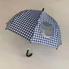 Stroller -onderdelen Koreaanse kinderen Visual Rain Cover Umbrella Kindergarten Creatieve Retro Plaid Baby Mini Parapluas Accessoires