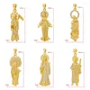 Pendant Necklaces Hip Hop Necklace Gold Plated Copper Virgin Mary Jesus Charm For Jewelry Making