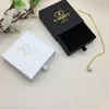 Brocada de presente 100pcs/lote jóias caixas de presente - White- Caixa de embalagem personalizada com - Bracelets de colar de anel Caixa de embalagem de presente 220913