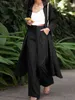 レディースツーピースパンツザンゼアファッション長袖シャツ2PCS女性スーツ夏のマッチングセットソリッドルーズパンツセットカジュアルワイドレッグズボン特大220913