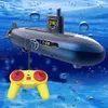 ElectricRC -båtar Uppdaterad version RC Submarine Education Puzzle 24 GHz Wireless Remote Control Electric Submarines Model Gift Toy for Children Kid 220913