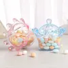 Emballage cadeau 12pcs / lot Crownps Boîte à bonbons en plastique transparent creux Boîtes à bonbons avec des fournitures de fête en forme de couronne en plastique transparent 220913