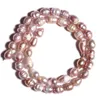 Natural Süßwasserperlen Perlen Halskette 6-7 mm in Größe 45 cm in langem Meter geformten Perlen mit Wachstumsfehlern Geschenk für Frauen Schmuck