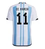 22 23 Argentine Soccer Jersey Player Fans Version Version Football Shirt 2022 2023 Di Maria Dybala LO CELSO National Team Maradona Maillot Foot Men Kids Home Away Uniforms