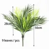 Faux Floral Greenery Künstliche Pflanze Bambus Palme 50 cm Real Touch Kunststoff Gefälschte Blume Für Hochzeit Dekoration Hause Garn Weihnachten party Dekor J220906