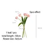 Faux bloemen groen 125 stks zijden tulpen kunstmatige bloemboeket 50 cm nepplant voor bruiloft decoratie home garen acceeories j220906