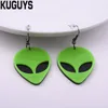 Baumelnde Ohrringe KUGUYS Niedlicher grüner ET-Tropfen für Frauen Acryl UFO Festival Schmuck Modeaccessoires