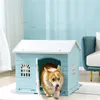 犬小屋の屋内リビングルームバルコニープラスチック犬の家屋外パティオパピーヴィラケージ閉じた猫の閉じた小さな犬用犬小屋220912