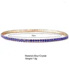 Länkarmband glittrande fancy färgade diamantarmband för kvinnor män kreativa enkelt multicolor strass elastiska metalllåda kedjor