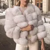 Vrouwen Bontjas Vrouwen Faux Bontjas Vrouwen Warme Overjas Lange Seve Nieuwe Winter Faux Fur Jas Pluizige pluche Jassen 0913H