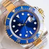 Herrmekanisk klocka blå bokstavlig keramisk bezel 41mm silverfodral Självvindande 3135 Superkvalitetsrörelse Factor Montre de Luxe Luminous Sapphire Watch