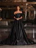 Party Dresses Blue Sexy Aline Organza Evening Dress Chic Boat Neck Sequins High Side Split Strapless Backless dragkedja Up 2023 Homecoming