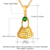 Pendant Necklaces Fashion Jewelry Women Bag Gold Color Necklace With Green Crystal Zirconia Female Wholesale P183