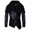 Men's Leather Faux Jackets Autumn European Size Motorcycle Jacket Personality Irregular Punk Coat 220913