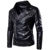 Veste de pilote de moto en faux cuir pour hommes Marque de mode Designer Punk Wind Oblique Zipper Design Coat 220913