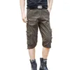 Pantalons pour hommes Shorts décontractés en plein air Jambe droite lâche Ventilateur de l'armée Hommes Cargo Coton Été Camouflage multi-poches