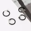 Hoop Earrings 4Pcs Clip On Fake Non-pierced Nose Rings Lip Ear Body Jewelry