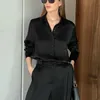 Женские брюки с двумя частями Clacive Fashion Black Wide Blouser Suits Casual Blous