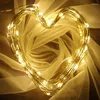 Saiten 1Set Weihnachten 10M 100 Kupferdraht LED Lichterkette Batteriebetriebene Urlaubsbeleuchtung Hochzeitsfeier Dekoration