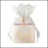 Jewelry Pouches Bags New Butterfly Lace Bag High-End Jewelry Cosmetics Dstring Pouch Bamboo Yarn Creative Beam Pocket O Dhseller2010 Dhsuu