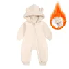 Rompers bodysuit för födda Rompers Baby Boys Girls Clothes Long Sleeve Solid Hoodies Bear Jumpsuit Costume Spädbarn Onesies 3M24M 220913