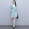 Trench da donna Cappotto giacca a vento da donna Primavera e autunno 2022 Abito slim stile medio lungo piccolo