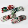 Designer Silk Cross Elastic Women Pannband 2022 Summer New Girls Red Golden Flower Floral Hair Bands Scarf Hair Accessories Gifts Yoga Headwraps