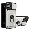 Phone Cases For Iphone 14 13 12 11 PLUS PRO XR XS MAX 6 7 8 PLUS With Multi-Layer Car Holder and Bracket Lens Push Window Design Cover