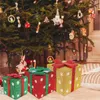 Juldekorationer 3SIZES PVC Gift Box Xmas Tree Ornaments Snowflake Wrapping Year 2022 Barn Bag Party Supplies Navidad