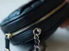 10a Top -Tier kleiner Herz Reißverschlussgürtelbeutel 13 cm Designer Handtasche Qualität Damen Damen echte Leder -Lämmerungsfellbaus Schwarz Schultergold