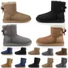 En cuir en cuir fourrure Australiens Botkle Boots Fashion Femmes Dames Designer Medium Boot Rose Brown Grey Gris Platforme Black Plateforme confortable Chautiques de neige chaude en hiver