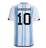 22 23 아르헨티나 축구 저지 선수 팬 팬 팬 축구 셔츠 2022 2023 DI Maria Dybala Lo Celso 국가 대표 대표팀 Maradona Maillot Foot Men Kids Home Away Uniforms