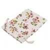Gift Wrap 100Pcs Floral Burlap Drawstring Bags Linen Bag Packing Storage Jewelry Pouches Sacks 5.5 X 3.9 Inch