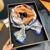 Scarves Elegant Silk Skinny Scarf Women Neck Foulard Female Long Hairbands Floral Print Big Ties Ribbon Neckerchief Bandana