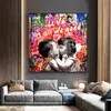 Canvas Paintings Graffiti Modern Love Pop Art Bitcoin Posters and Prints Wall Street Art Pictures for Living Room Decor Cuadros NO FRAME