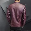 Men's Leather Faux Autumn Men Jackets de alta qualidade Cor de cor de moto Slim Fit Slim Fit PU Casacos Tops 220912