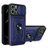 iPhone 14 13 1211の電話ケースは、マルチレイヤーカーホルダーとブラケットレンズプッシュウィンドウのデザインを備えたPro Xr XS Max 6 7 8 Plus
