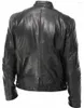 Jackets masculinos moda masculina casaco de couro pu com capuz