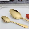 Set di posate Oro Argento Acciaio inossidabile Food Grade Argenteria Set di posate Gli utensili includono Coltello Forchetta Cucchiaio Cucchiaino 0913