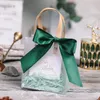 Present Wrap 5/10pcs Presentväska med Bow Ribbon Souvenir Tote Bag Wedding Favors For Gäster Transparent Candy Boxes Party Distributions Bags 220913