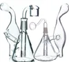 9-Zoll-Bongs aus schwarzem Glas mit fester Basis und Doppelarm-Baum-Percs-Wasserpfeife, Boro-Künstler-Dab-Rigs und 14-mm-Gelenk-Ölbrenner-Bubbler