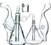 Dab Rig Mini Beaker Recycler Стеклянные бонги Кальяны Ручная выдувка Уникальный дизайн Маленькие водопроводные трубы 6-дюймовая нефтяная вышка Барботер Распродажа Нежный внешний вид