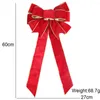 Christmas Decorations 60CM Big Bow Tree Decoration Year Red Green Blue Pendant Wire Edge Flannel For Home