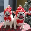 Dog Cat Pet Apparel Christmas Hat Saliva Towel Bib Fall And Winter Clothes