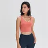 L-89 Tank Damen Yoga-BH Shirts Sportweste Fitness-Tops Sexy Unterwäsche Einfarbige Damen-Tops mit abnehmbaren Körbchen Yoga-Sport-BH 262o